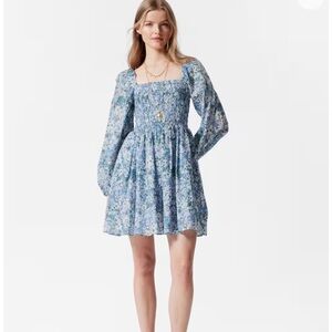 & Other Stories Blue Floral Mini Dress